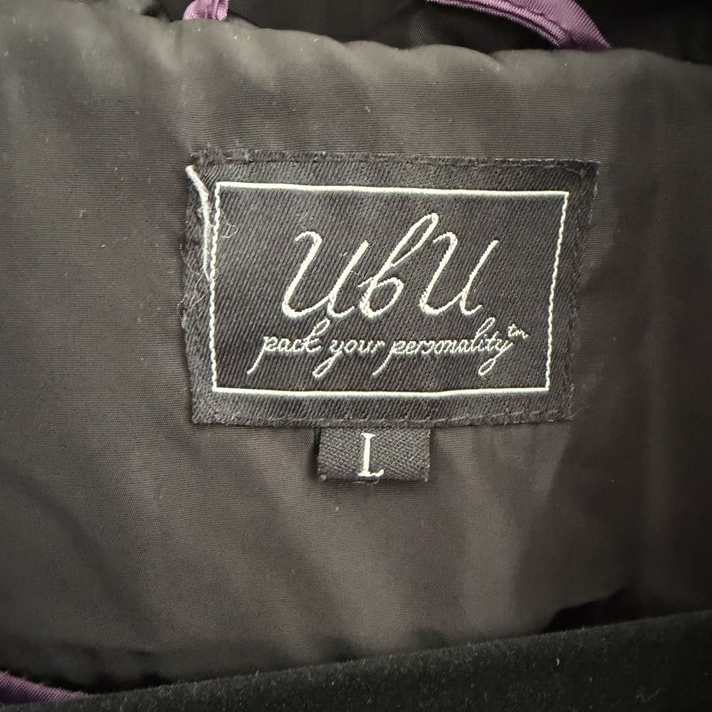 Ubu Coat Artsy Jacket Large Black Bubble Hem Packable Travel Chic Whimsy Unique‎ - Picture 3 of 10
